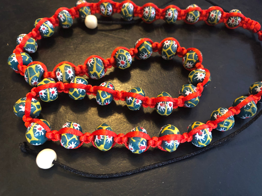 Red and Green Adjustable Trade Necklace