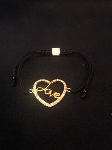 Lovely Heart Bracelet in Black