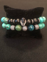 Load image into Gallery viewer, Pharaoh Stack Turquoise Colored Howlite