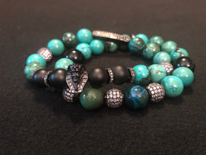 Pharaoh Stack Turquoise Colored Howlite