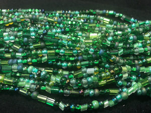 Green Czech Waist Beads